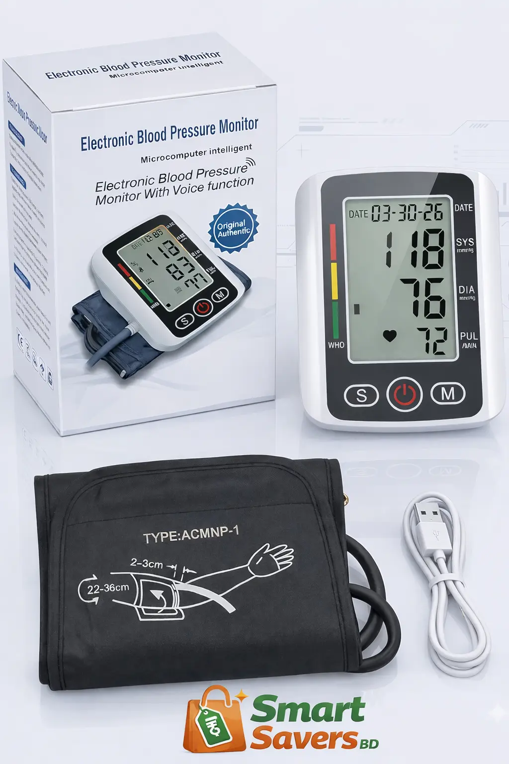 Electronic Blood Pressure Monitor with Voice Function